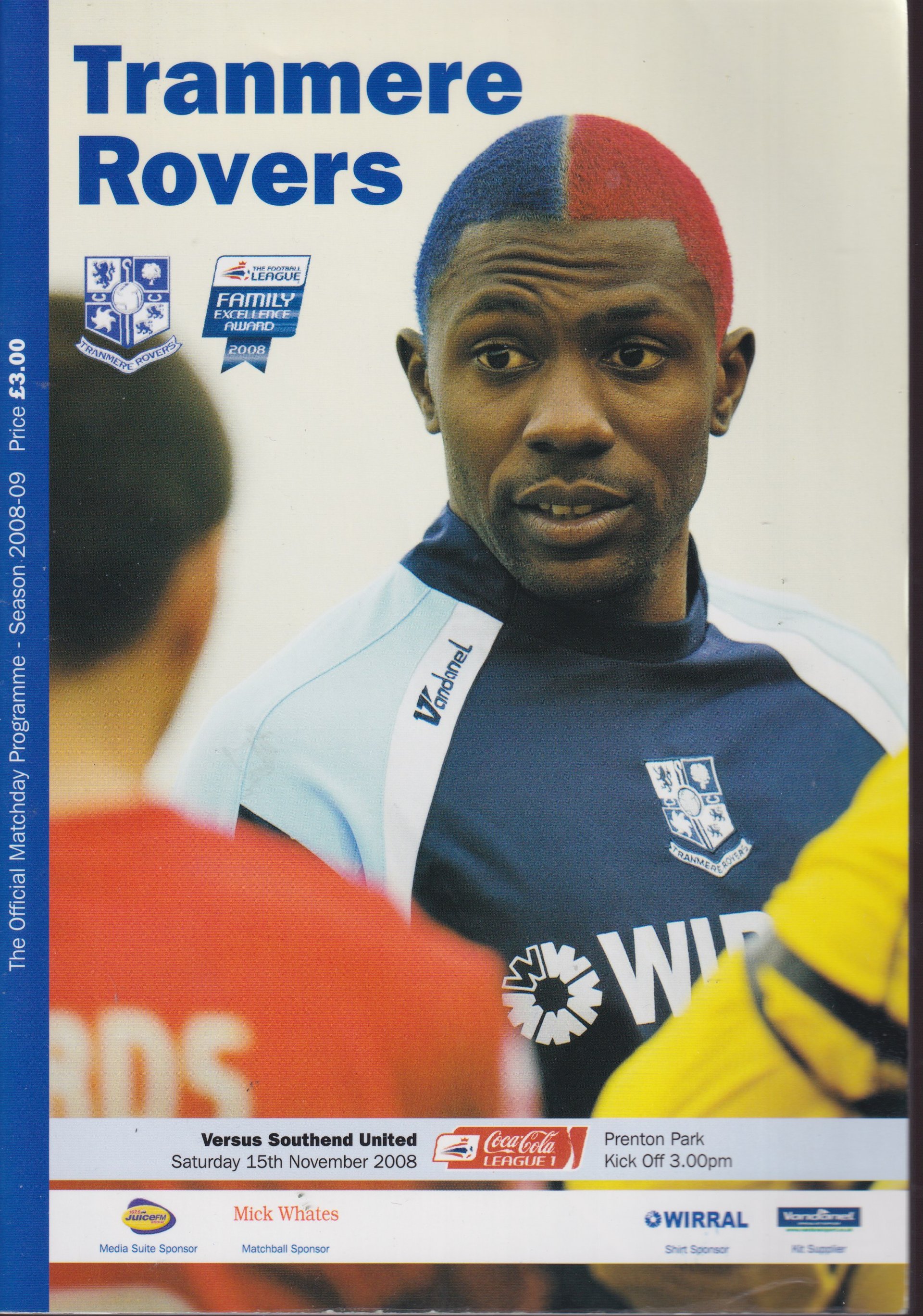 Tranmere Rovers v Southend United match programme